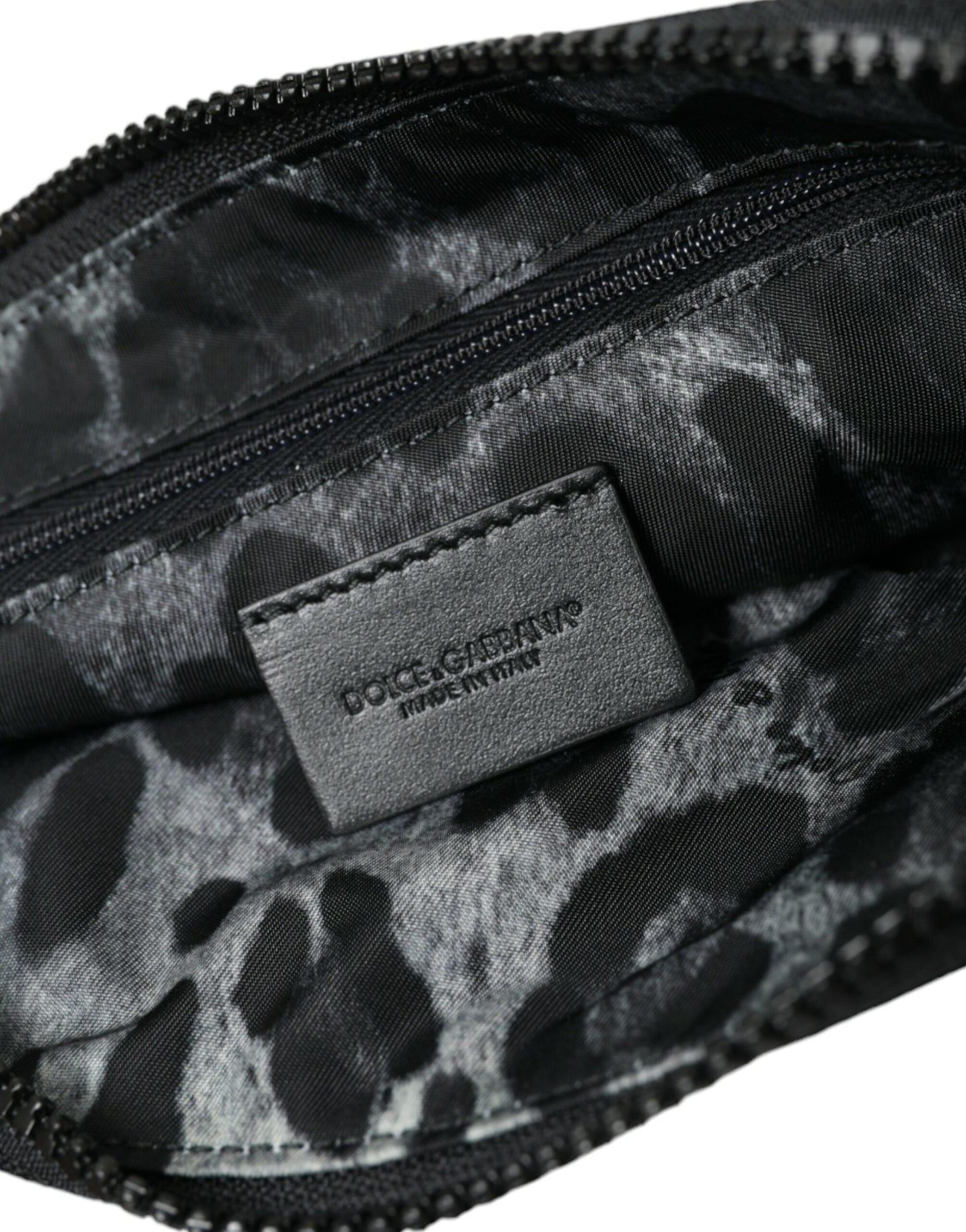 Dolce Gabbana Pouch Bag Nylon and Grained Calfskin Bigalvanic Plaque Premium Collection Limited by Dolce & Gabbana