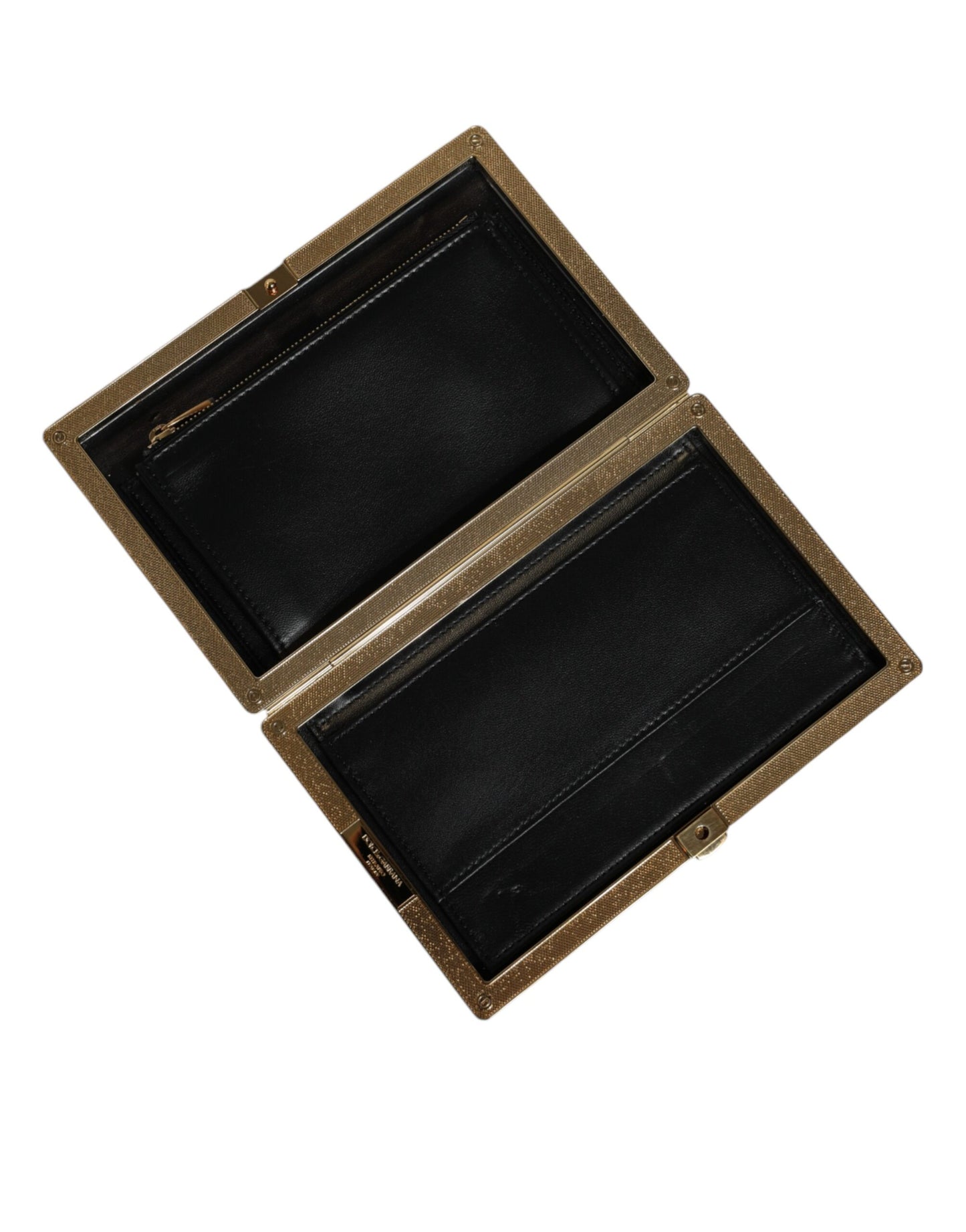 Dolce And Gabbana Miniature Clutch Purse Leather Brass Detailing Made In Italy Exclusive by Dolce & Gabbana