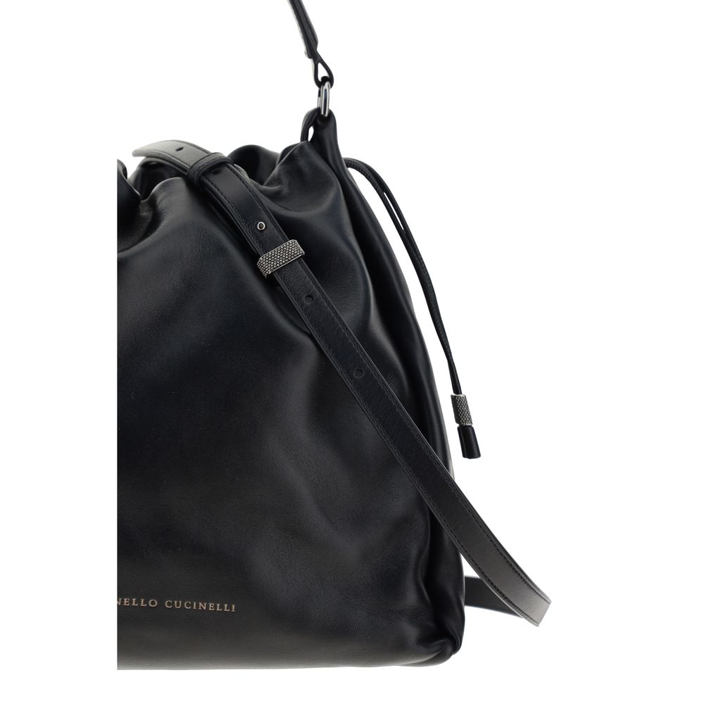 Leather Shoulder Bag by Brunello Cucinelli