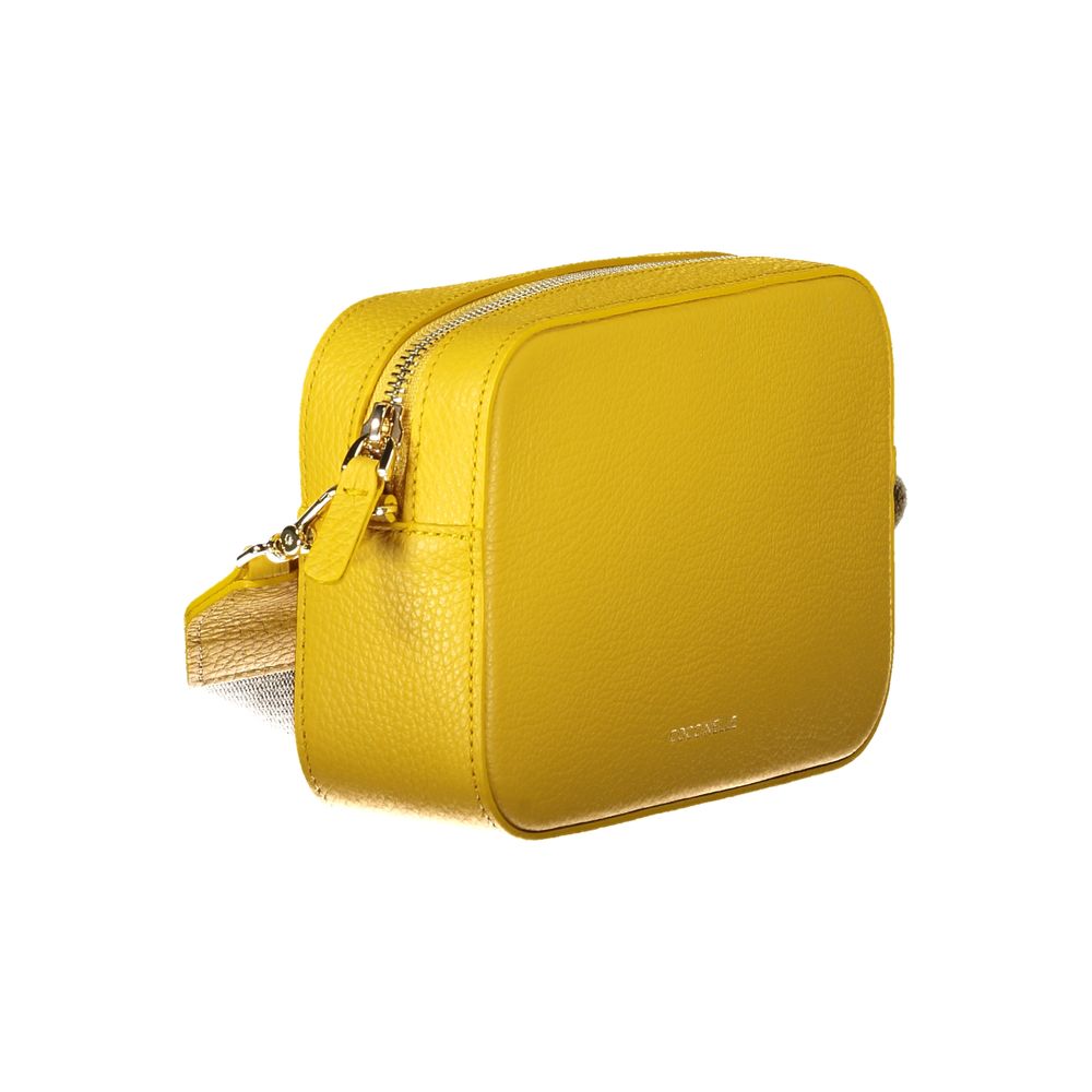 Coccinelle Tebe Leather Handbag Vibrant Yellow Collection Exclusive Timeless Elegance by Coccinelle