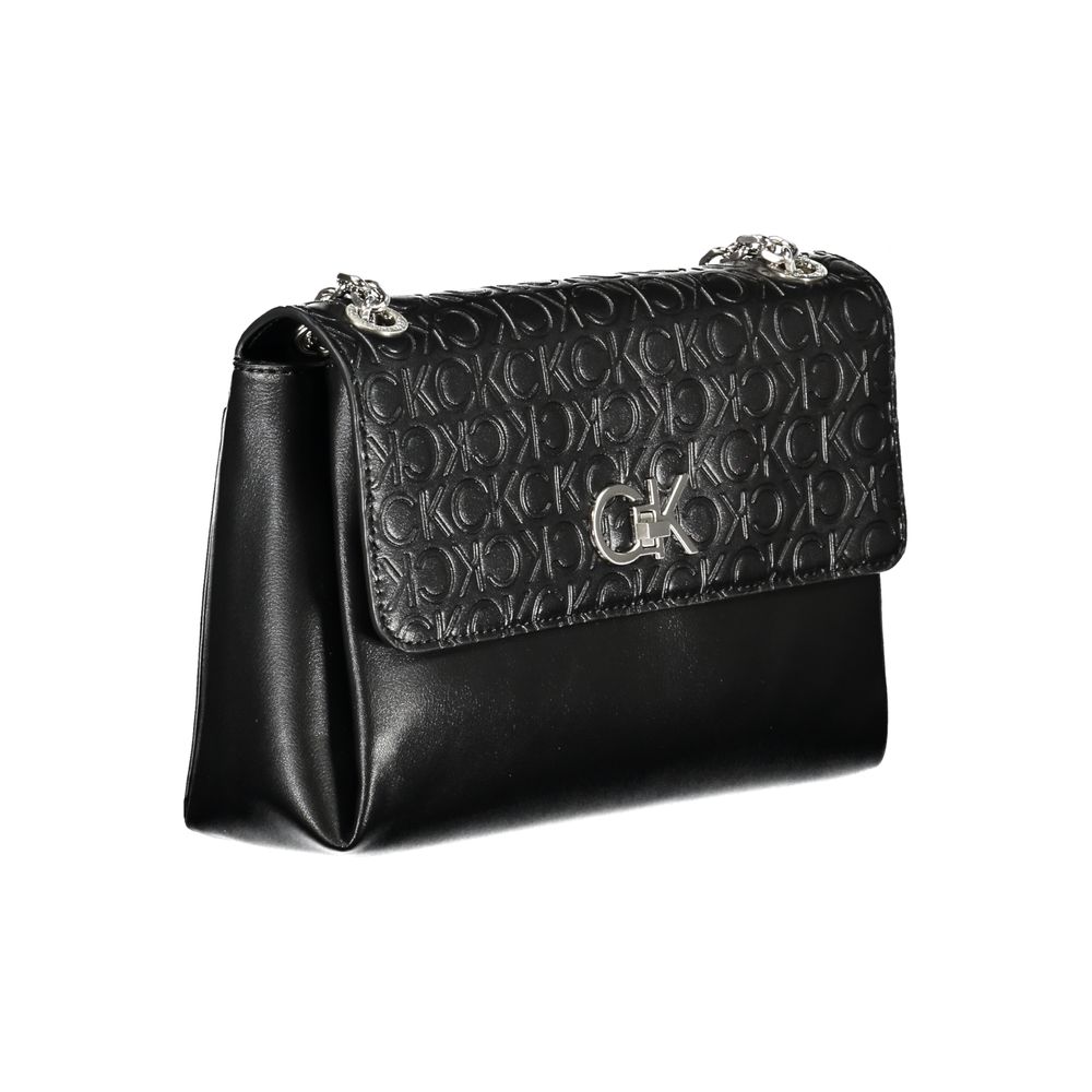 Two Chain Shoulder Bag With Swivel Closure And External Pocket, Two Compartments, Recycled Polyester For Women by Calvin Klein