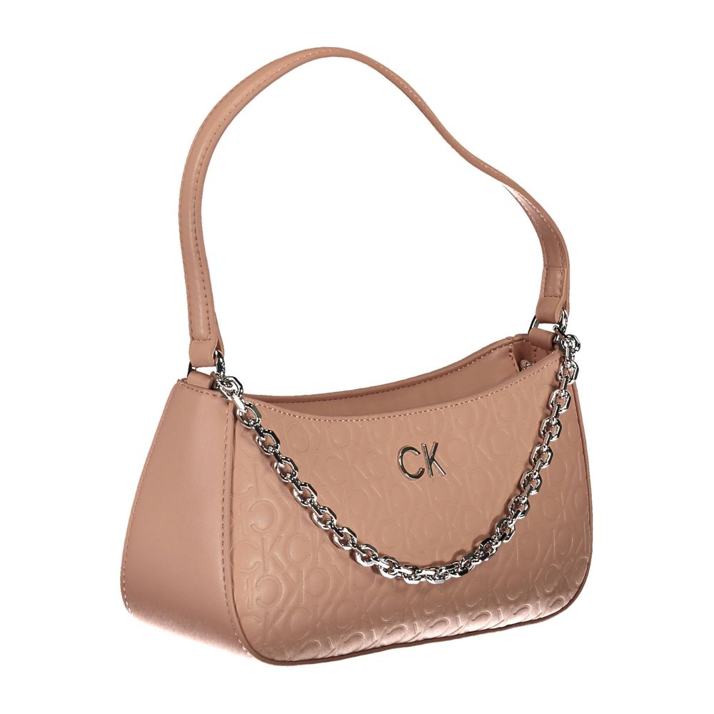Calvin Klein Pink Handbag With Chain And Additional Shoulder Handles For Versatile Edgy Style And Sustainable Fashion by Calvin Klein