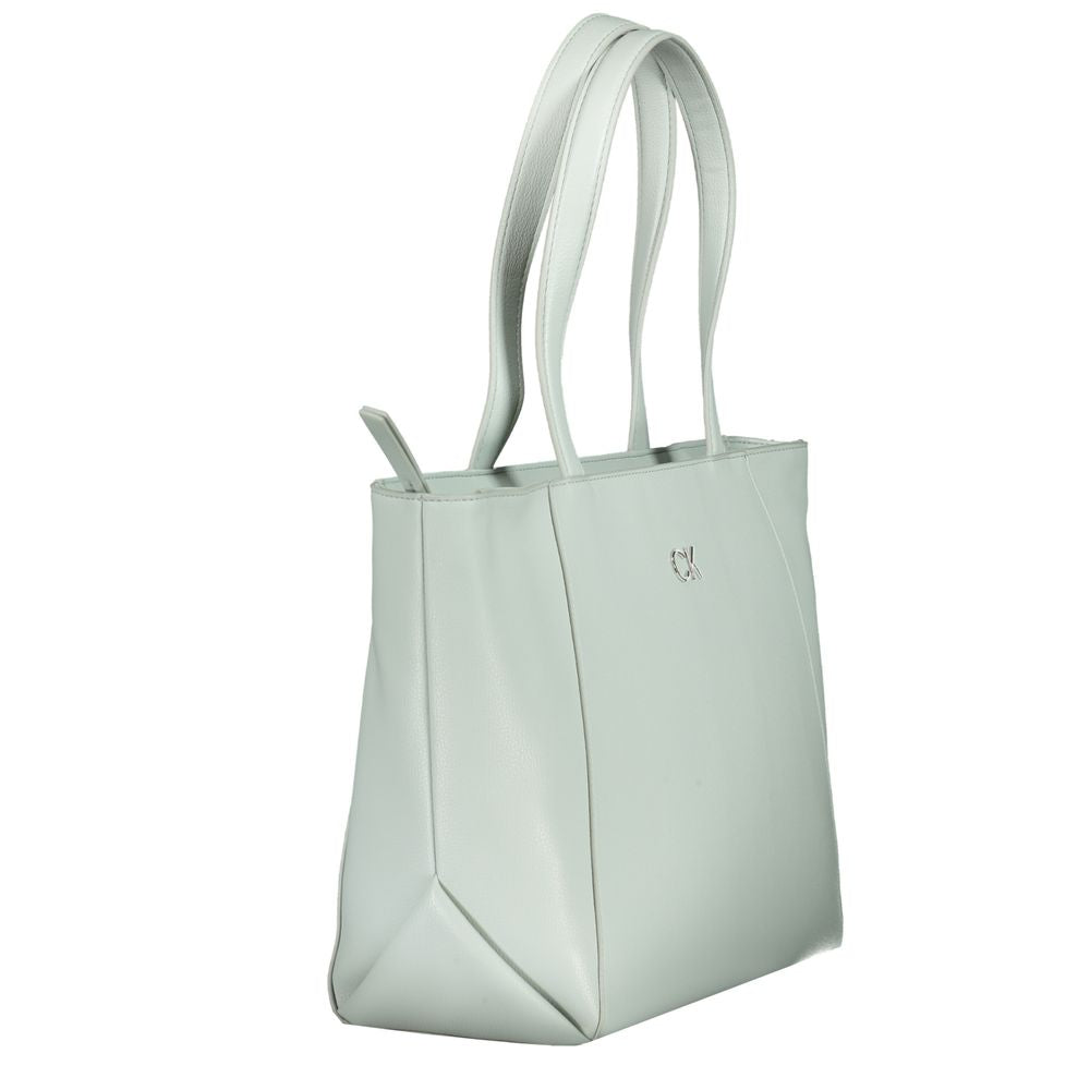 Calvin Klein Light Blue Handbag With Dual Shoulder Straps Zip Pocket And Fashionable Design by Calvin Klein