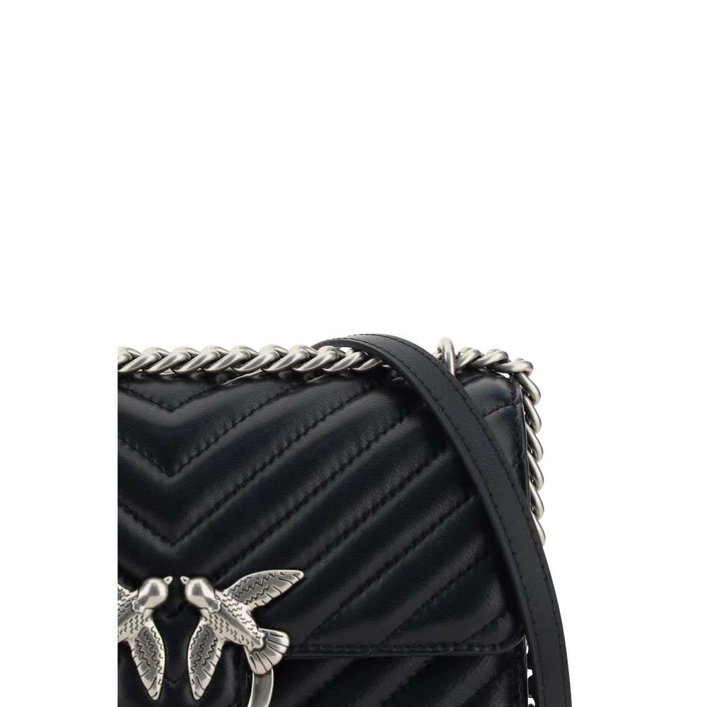 PINKO Black Calf Leather Bos Taurus Shoulder Bag by PINKO