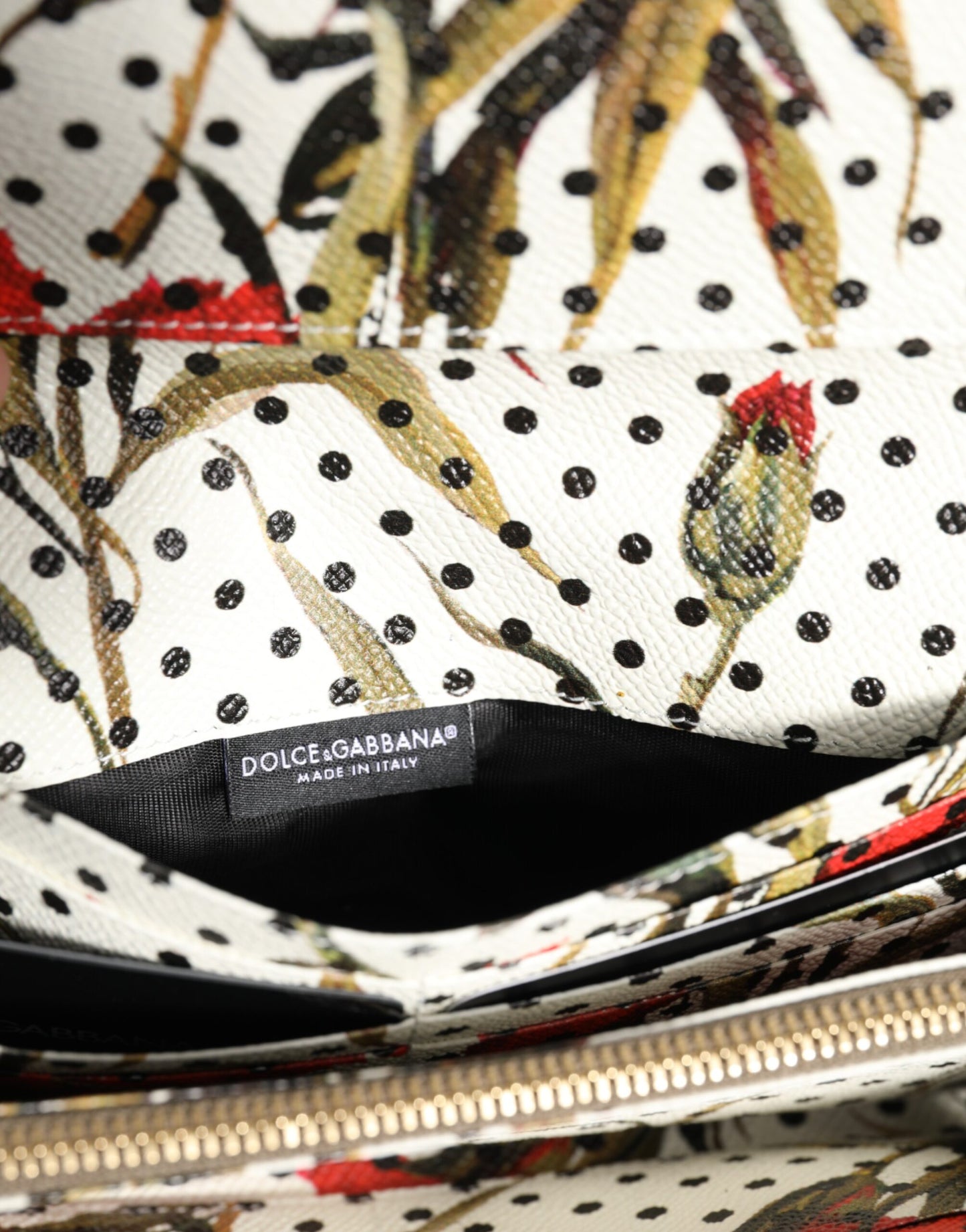 Dolce & Gabbana Black Leather Trifold Logo Plaque Card Holder Wallet by Dolce & Gabbana