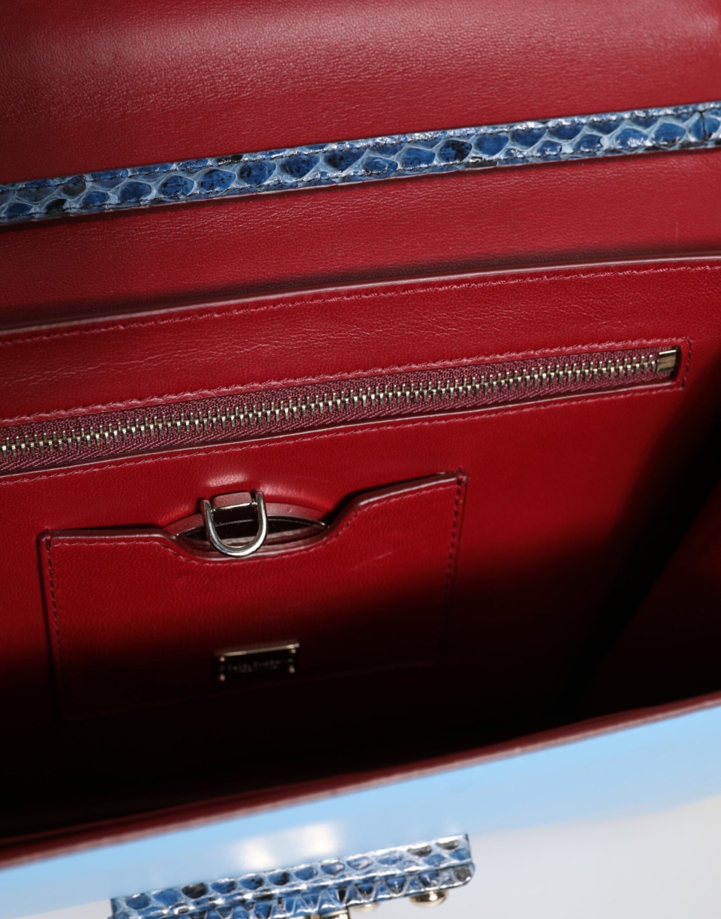 Dolce & Gabbana Blue Beige Exotic Leather LUCIA Crossbody Bag by Dolce & Gabbana