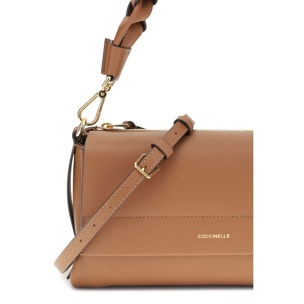 Coccinelle Beige Calf Leather Bos Taurus Shoulder Bag by Coccinelle