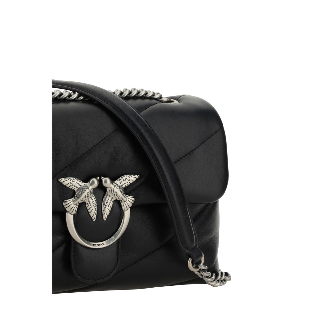 PINKO Black Calf Leather Bos Taurus Shoulder Bag by PINKO