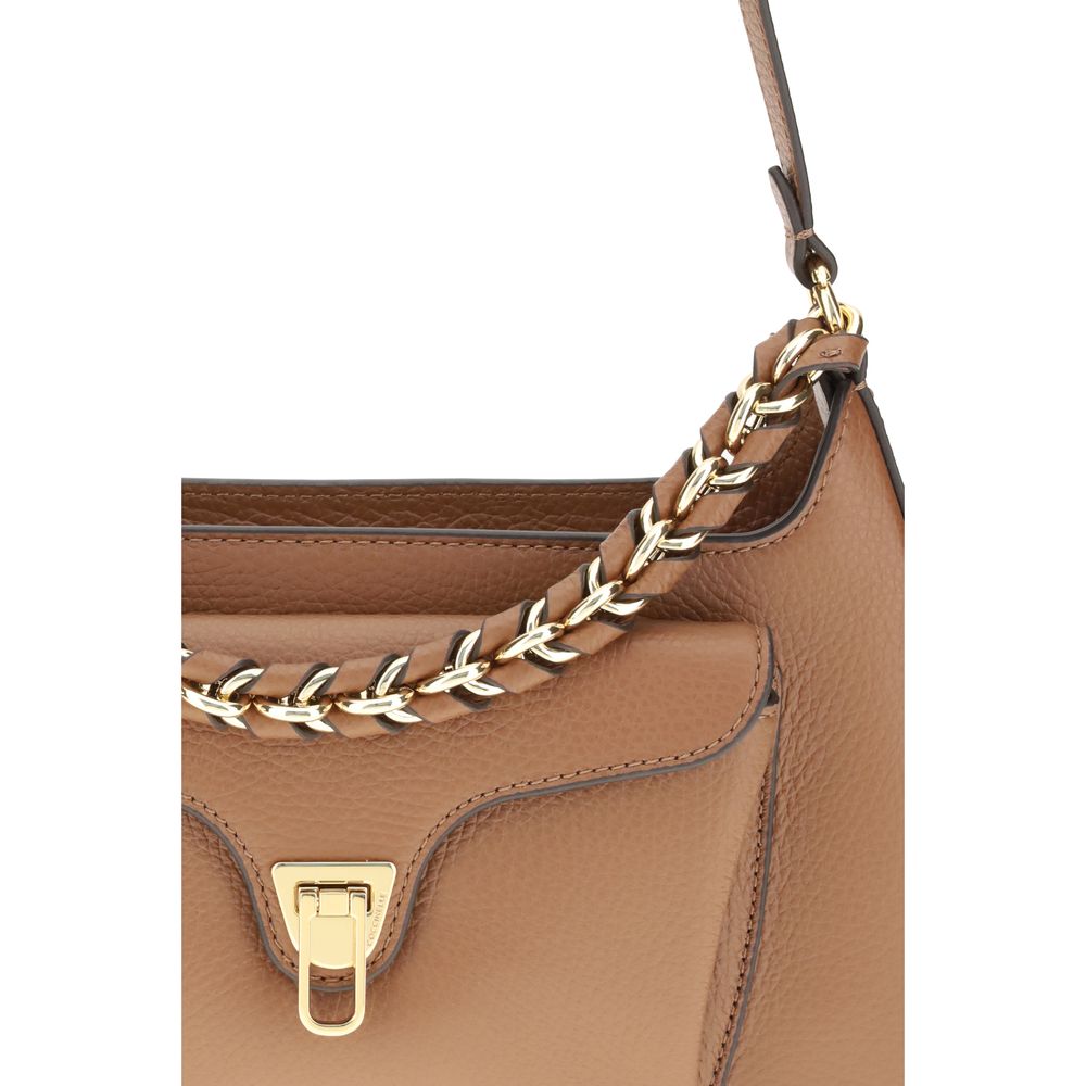 Coccinelle Beige Calf Leather Bos Taurus Shoulder Bag by Coccinelle
