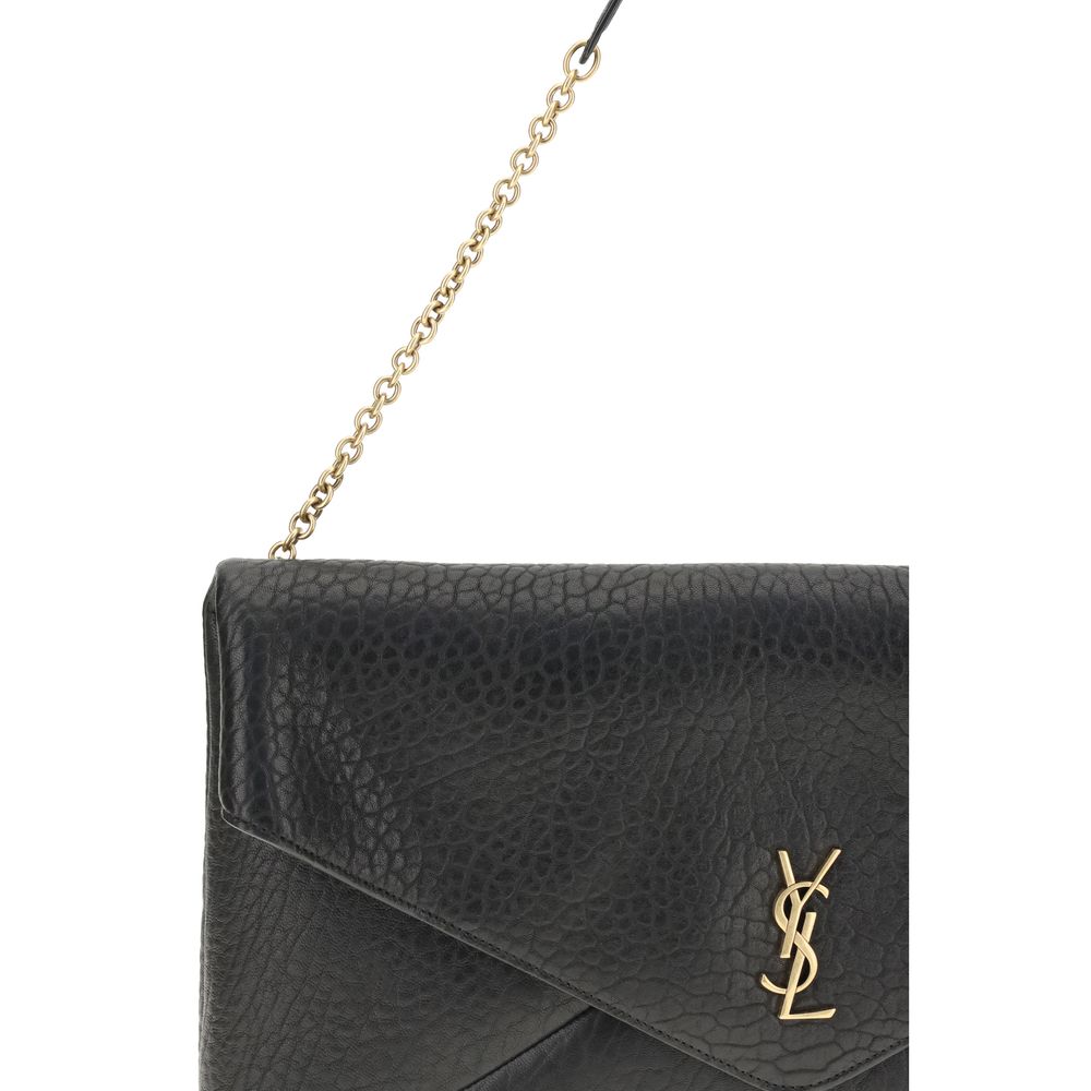 Saint Laurent Black Lamb Ovis Aries Aries Shoulder Bag by Saint Laurent