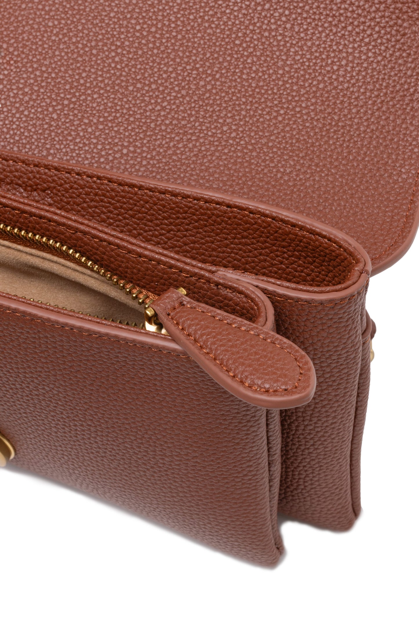 PINKO Brown Leather Love Boucle Riga Shoulder Bag by PINKO