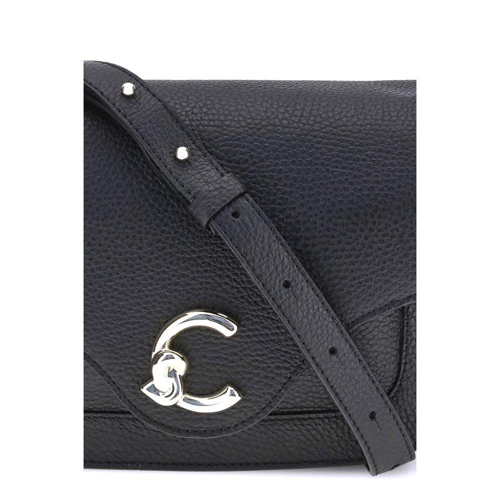 Coccinelle Black Calf Leather Bos Taurus Shoulder Bag by Coccinelle