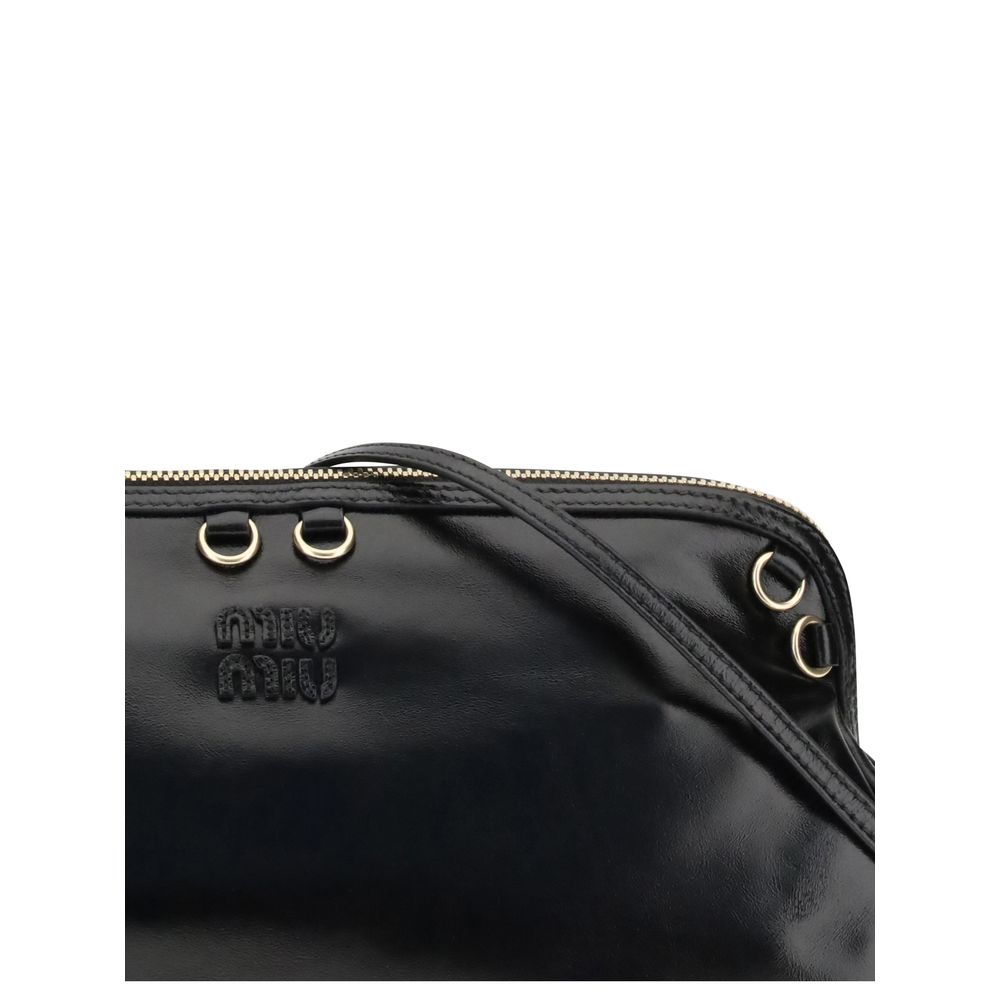 Miu Miu Black Calf Leather Bos Taurus Shoulder Bag