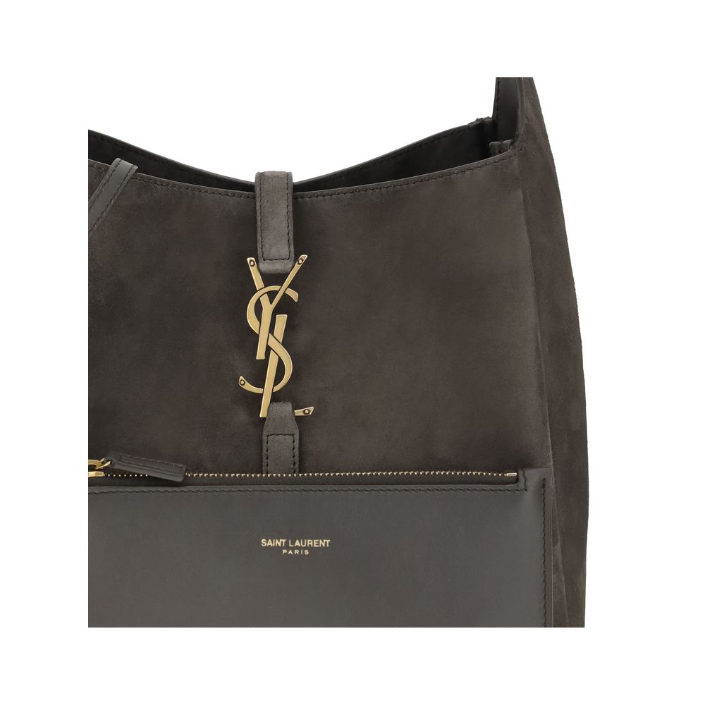 Saint Laurent Gray Calf Leather Bos Taurus Shoulder Bag by Saint Laurent