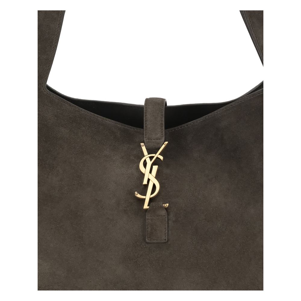 Saint Laurent Brown Calf Leather Bos Taurus Shoulder Bag by Saint Laurent