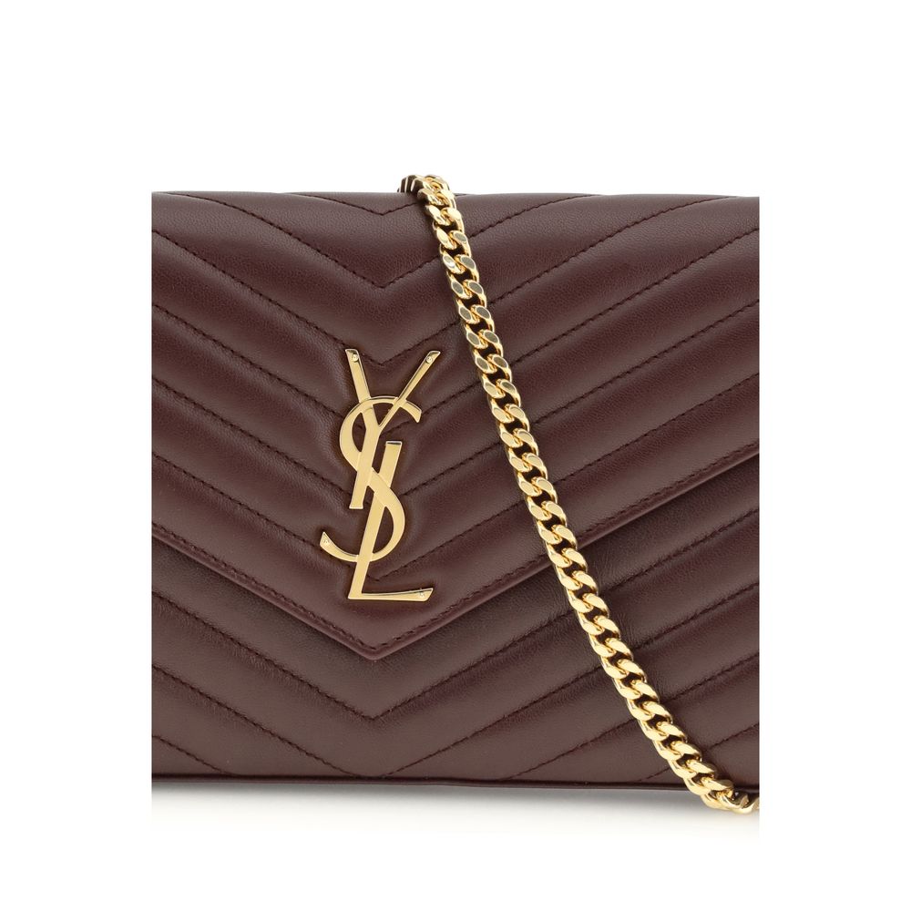 Saint Laurent Bordeaux Calf Leather Bos Taurus Shoulder Bag by Saint Laurent
