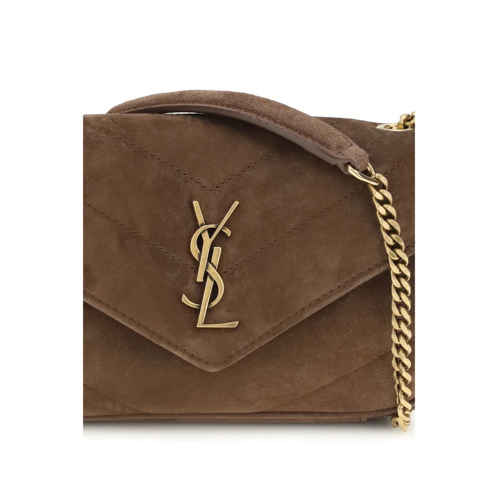Saint Laurent Brown Leather Shoulder Bag by Saint Laurent