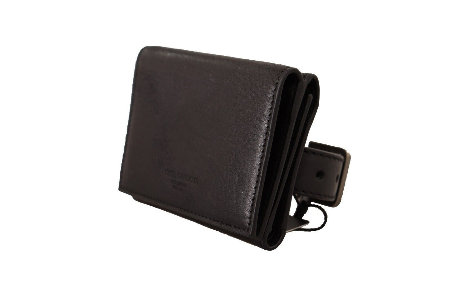 Dolce And Gabbana Leather Trifold Multi Kit With Belt Strap Made In Italy Exclusive Black by Dolce & Gabbana
