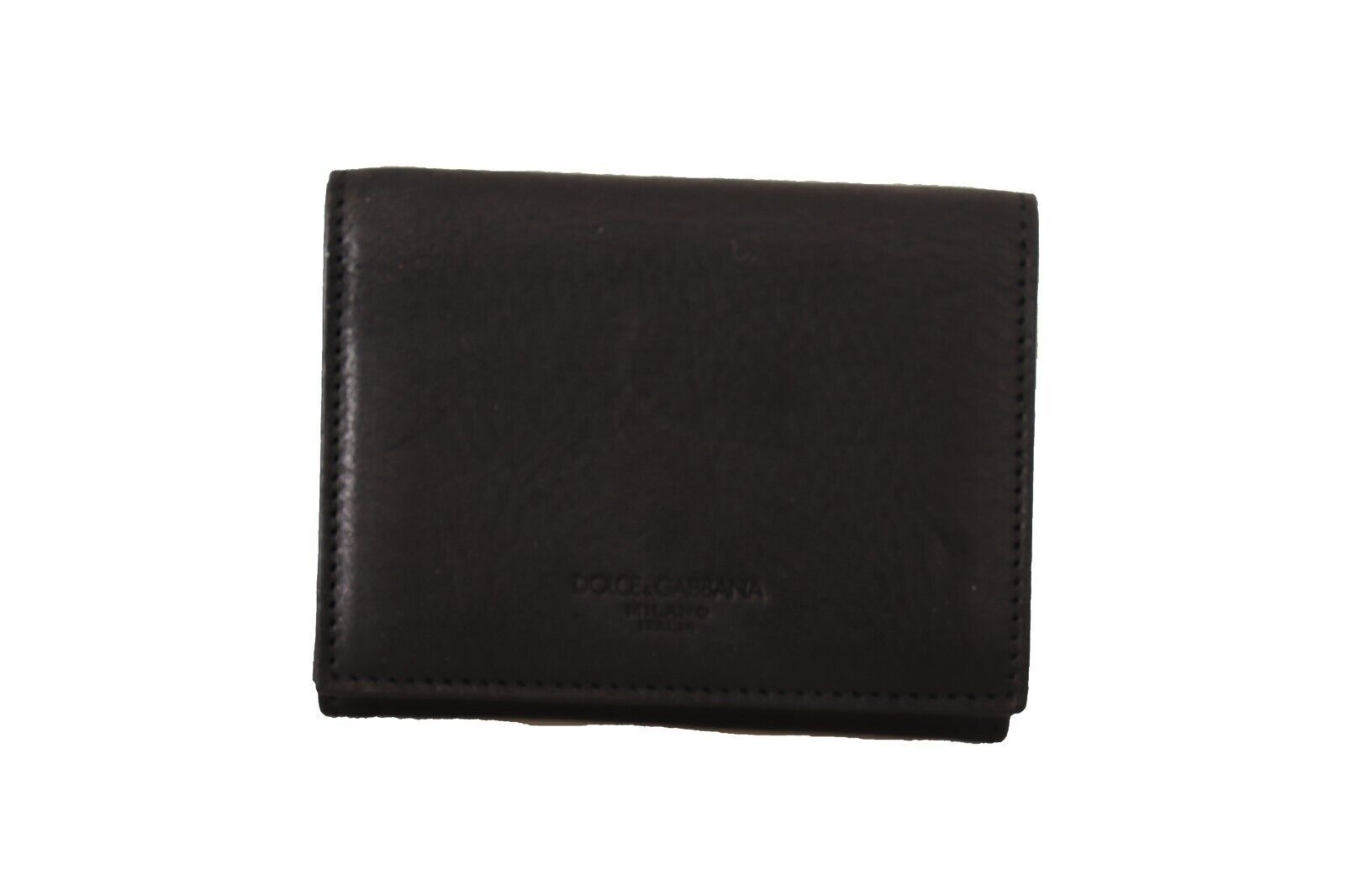 Black leather wallet on a white background