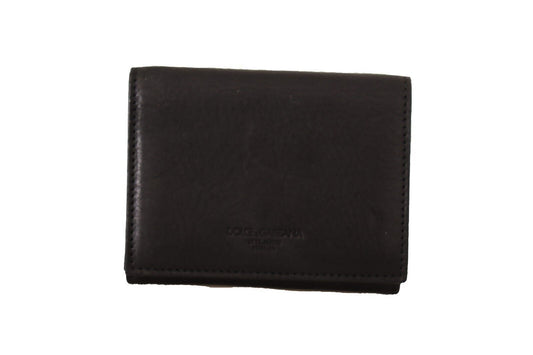 Black leather wallet on a white background