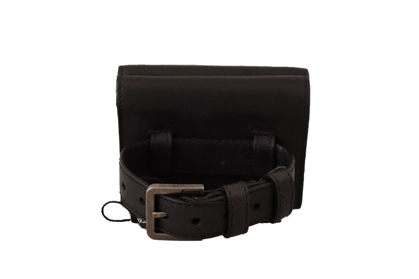 Dolce And Gabbana Leather Trifold Multi Kit With Belt Strap Made In Italy Exclusive Black by Dolce & Gabbana