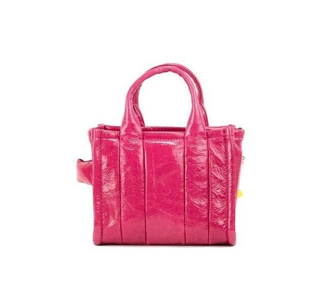 Marc Jacobs Shiny Crinkle Micro Tote Crossbody Magenta Patent Leather Exclusive Edition by Marc Jacobs