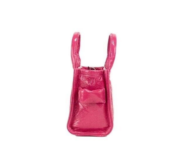 Marc Jacobs Shiny Crinkle Micro Tote Crossbody Magenta Patent Leather Exclusive Edition by Marc Jacobs