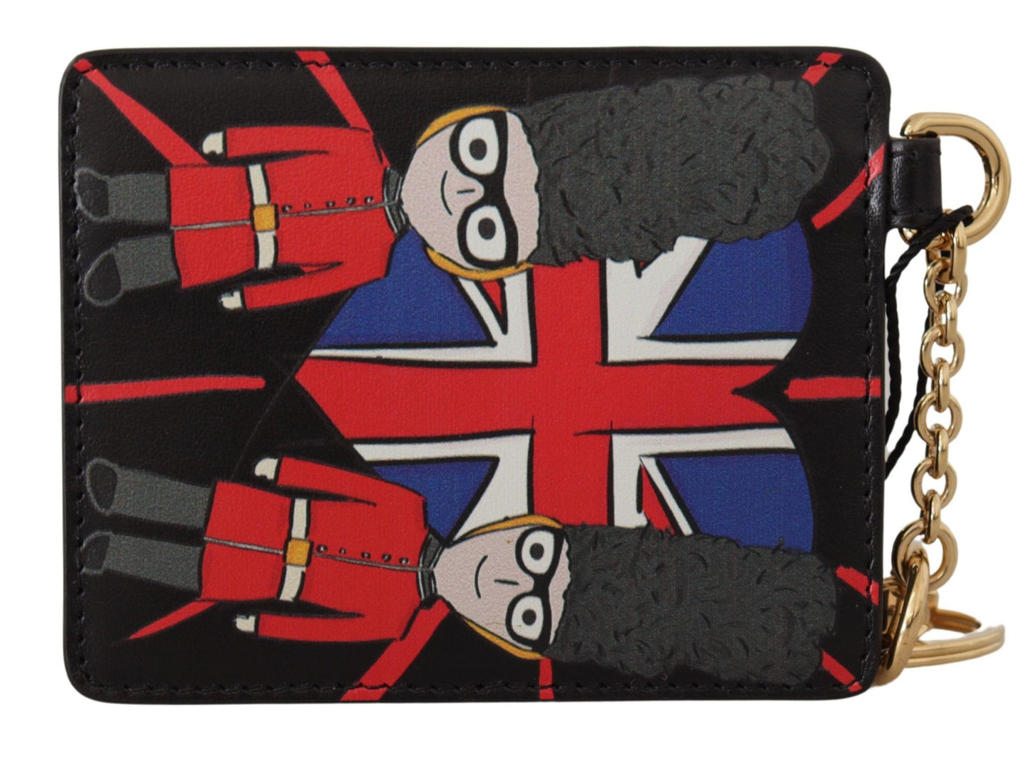 Dolce And Gabbana Cardholder Coin Wallet Keyring Black Leather DGLovesLondon Print Limited Edition by Dolce & Gabbana