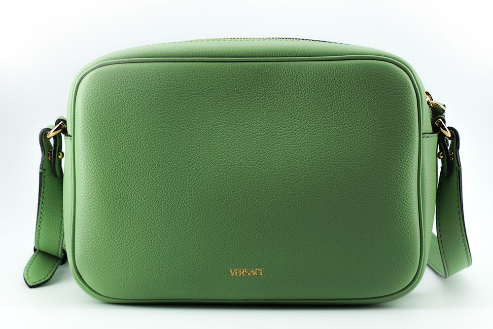 Versace Camera Case Shoulder Bag Calf Leather Mint Green Gold Tone Hardware Limited Edition by Versace