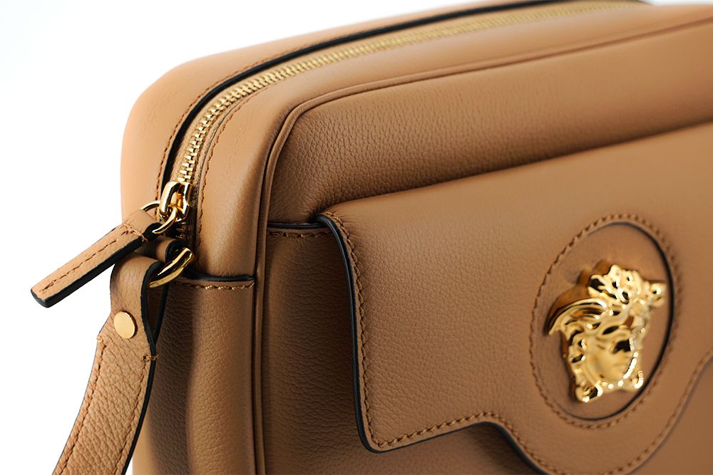Versace Camera Case Shoulder Bag Calf Leather Brown Signature Collection Limited Edition by Versace