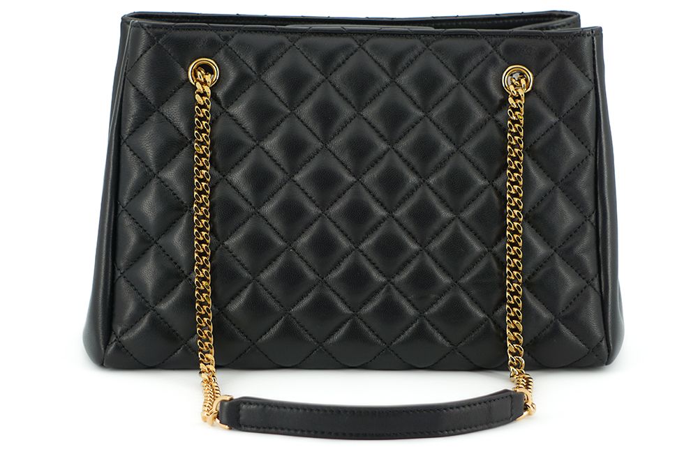 Versace Quilted Tote Bag Medusa Head Signature Leather Collection Exclusive Black by Versace