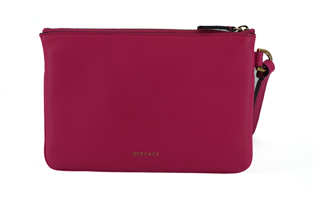 Versace Pink Calf Leather Pouch Clutch Limited Edition by Versace