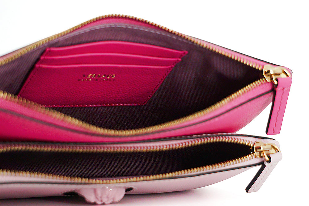 Versace Pink Calf Leather Pouch Clutch Limited Edition by Versace