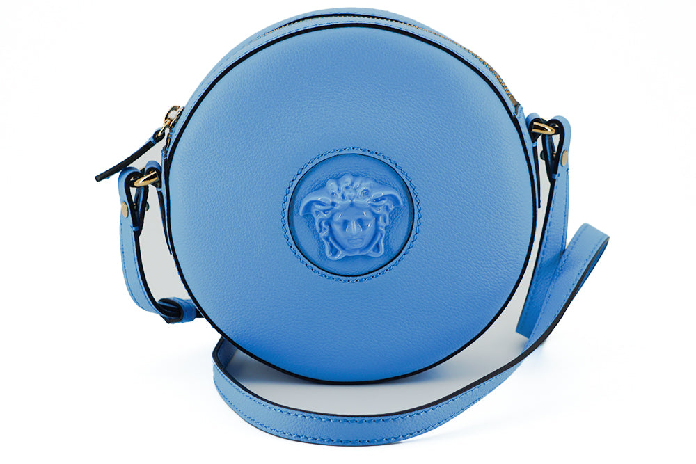 Versace Round Shoulder Bag Leather Medusa Collection Exclusive Iconic Medusa Logo Crafted In Italy by Versace