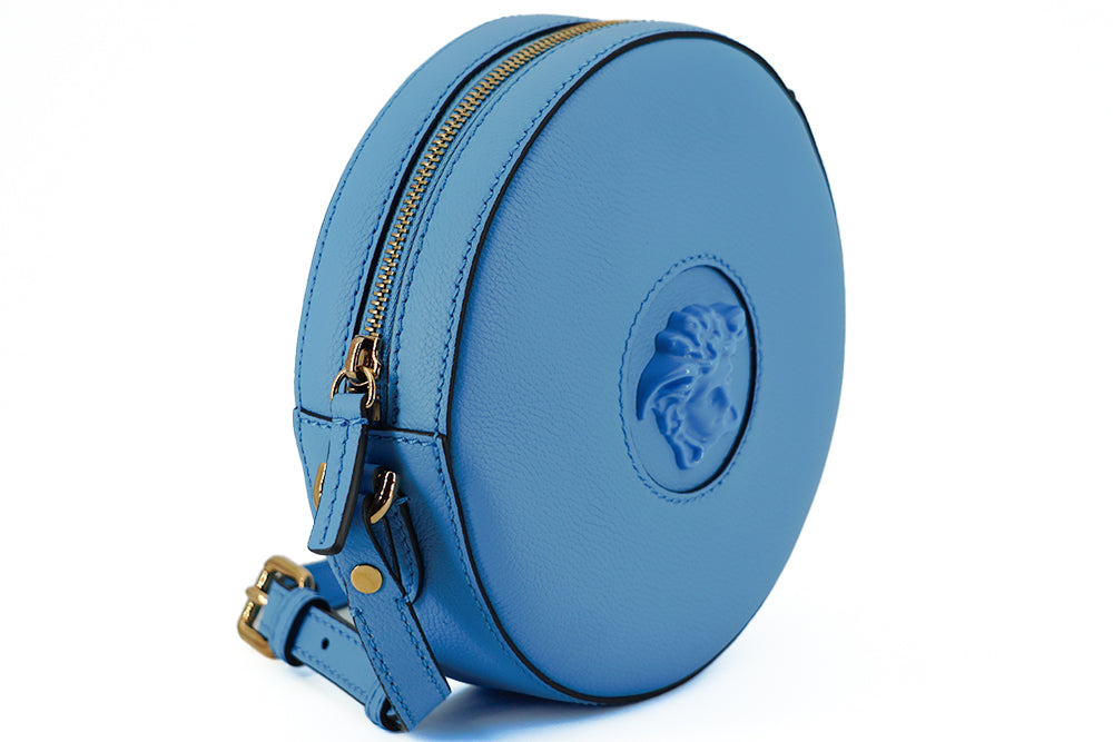 Versace Round Shoulder Bag Leather Medusa Collection Exclusive Iconic Medusa Logo Crafted In Italy by Versace