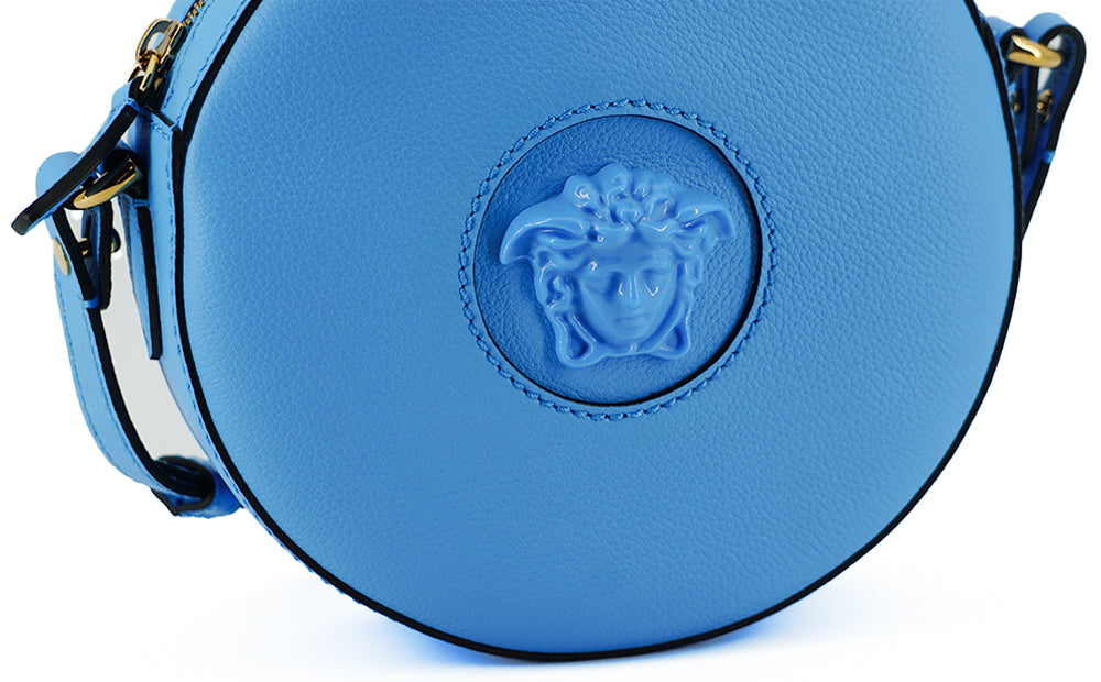 Versace Round Shoulder Bag Leather Medusa Collection Exclusive Iconic Medusa Logo Crafted In Italy by Versace
