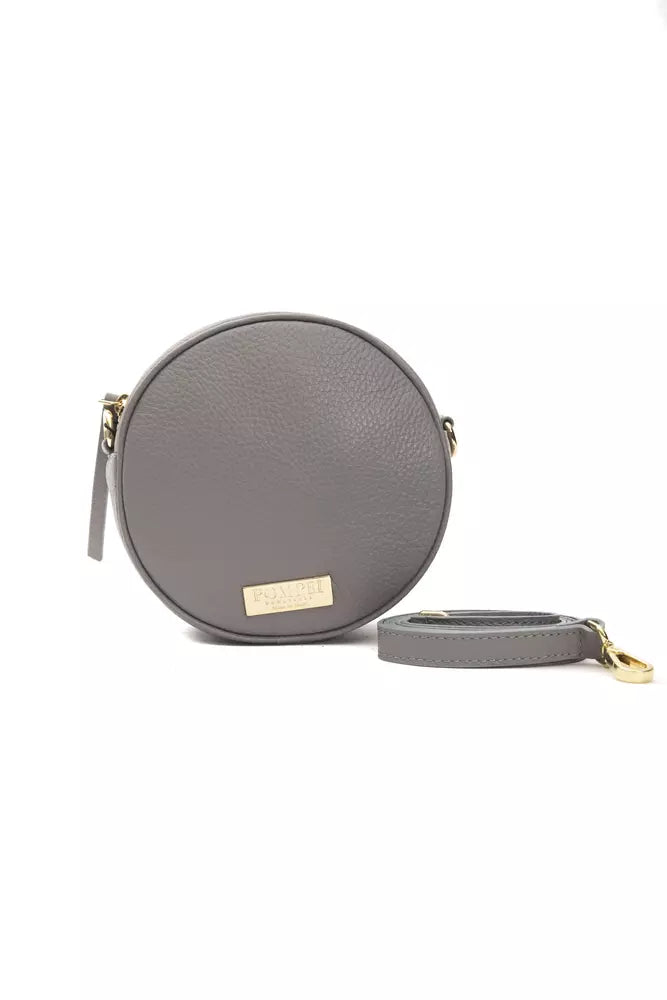 Pompei Donatella Leather Small Oval Crossbody Bag