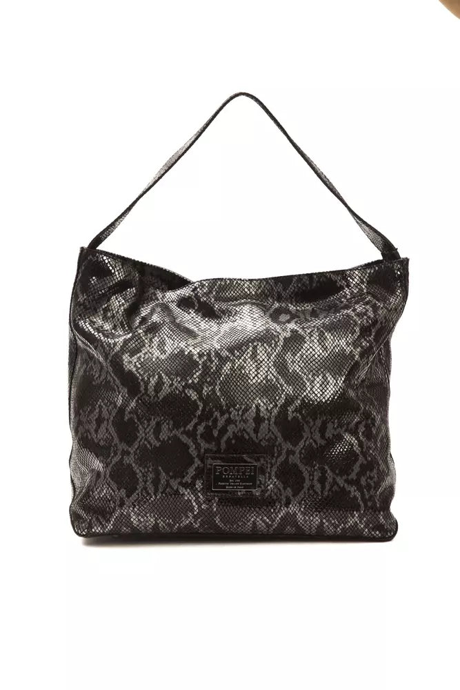 Pompei Donatella Leather Python Print Shoulder Bag