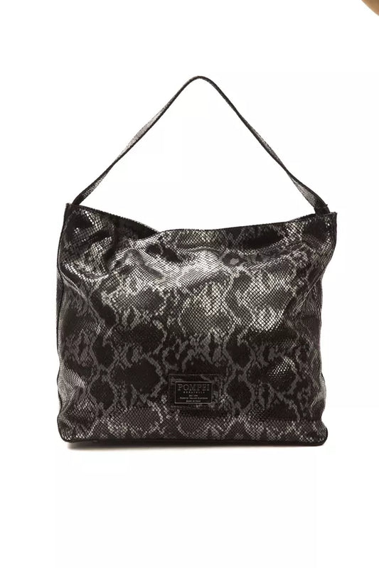 Pompei Donatella Leather Python Print Shoulder Bag