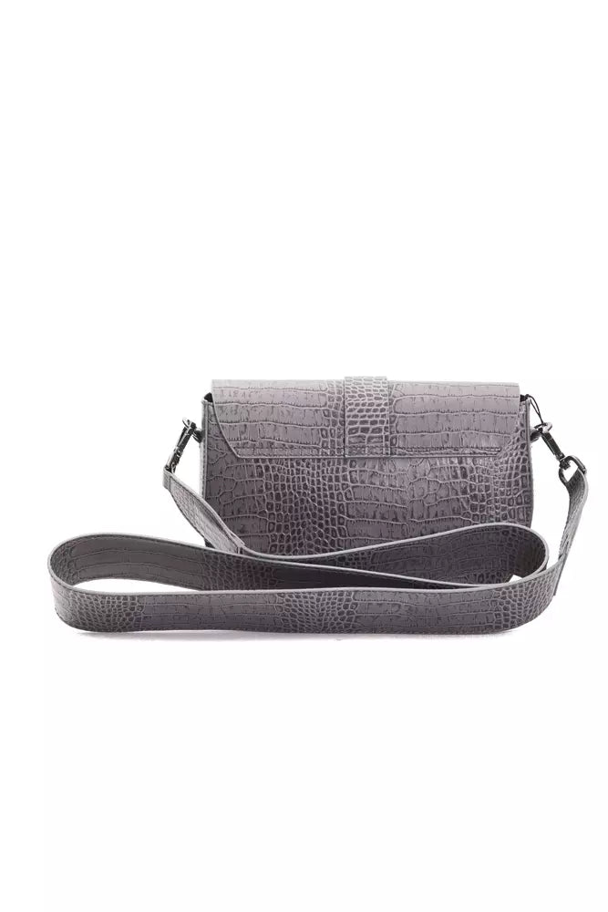 Pompei Donatella Crocodile Print Leather Crossbody Bag