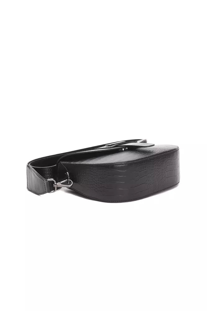 Pompei Donatella Crocodile Print Leather Crossbody Bag