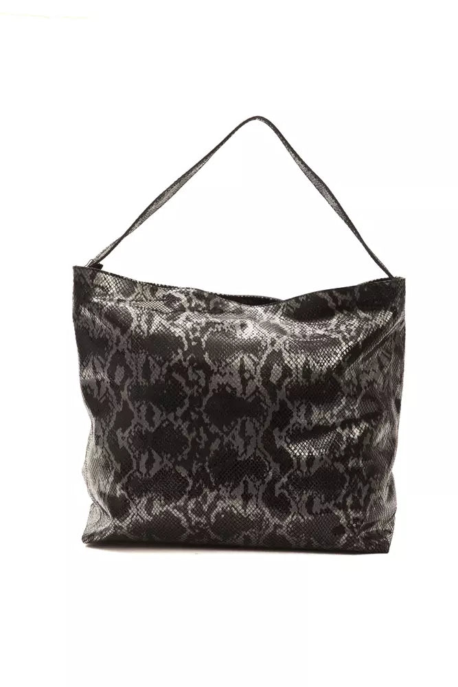 Pompei Donatella Leather Python Print Shoulder Bag