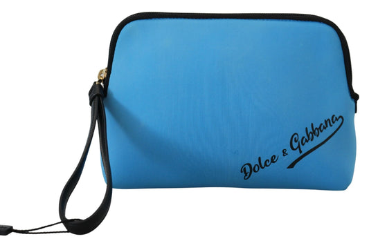 Dolce And Gabbana Gorgeous Blue Pouch Bag Polyamide Collection Exclusive Limited Edition by Dolce & Gabbana