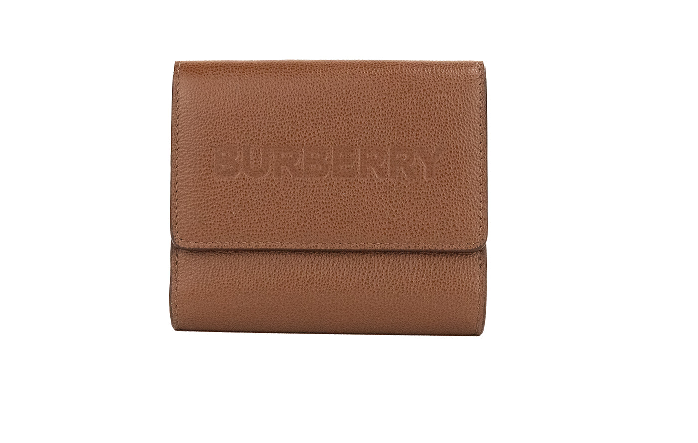 Burberry Luna Grained Leather Small Coin Pouch Snap Wallet Tan Exclusive Craft Edition by Burberry