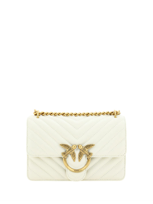 Pinko Mini Love Shoulder Bag Calf Leather White Limited Edition Love Collection Iconic by PINKO