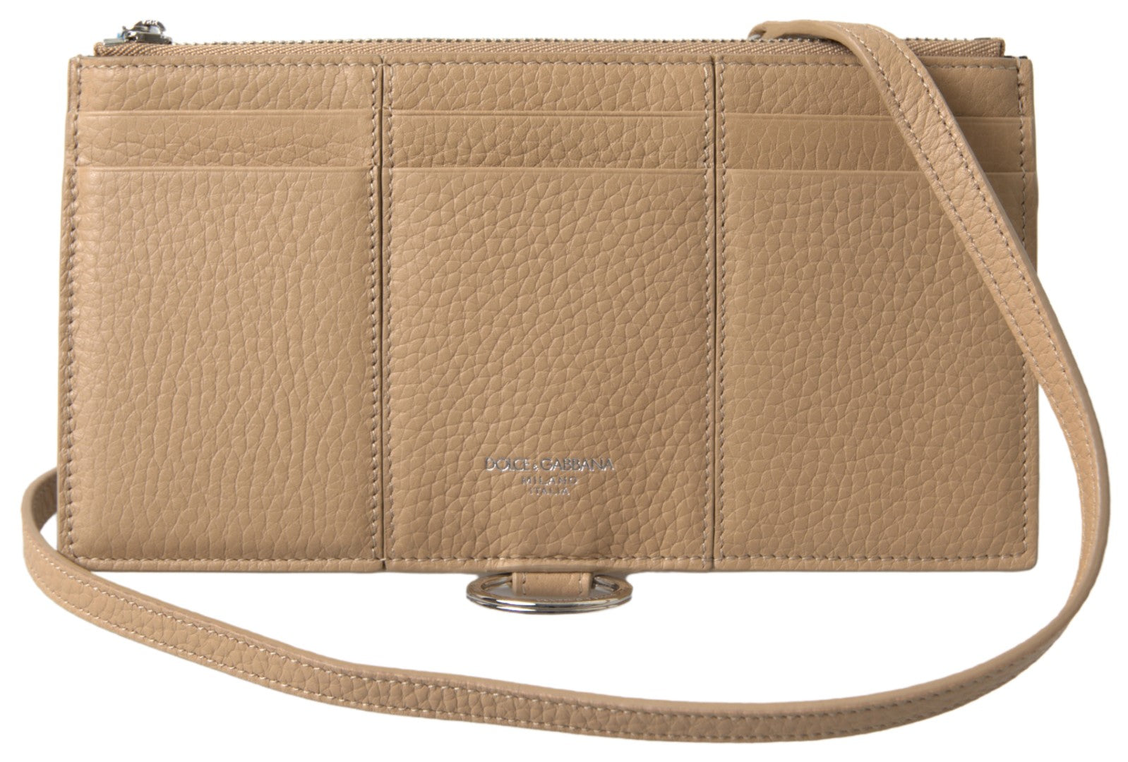 Dolce & Gabbana Cardholder Coin Wallet Shoulder Bag Beige Leather Limited Edition by Dolce & Gabbana