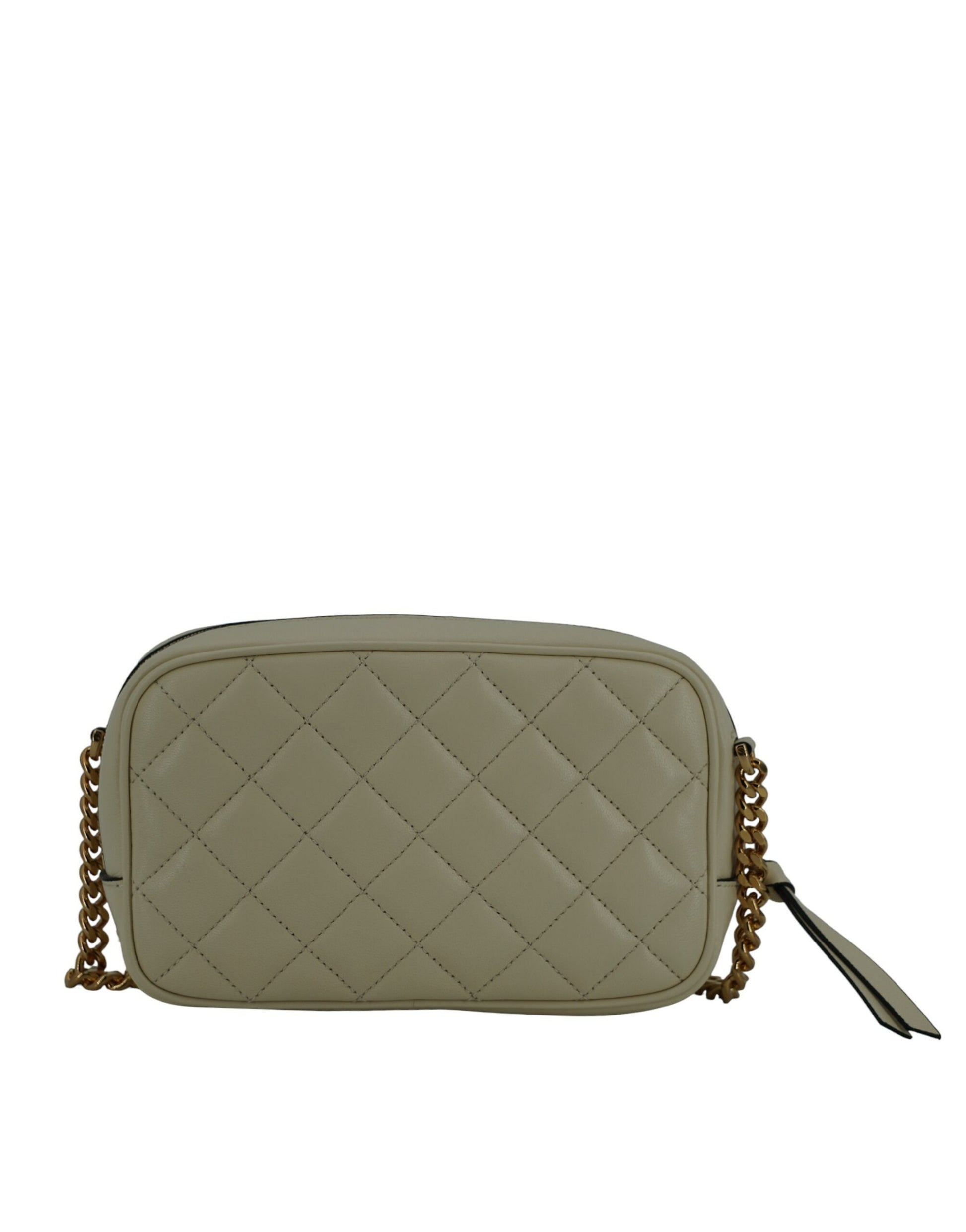 Versace Camera Crossbody Bag White Lamb Leather With Gold Hardware Limited Edition by Versace