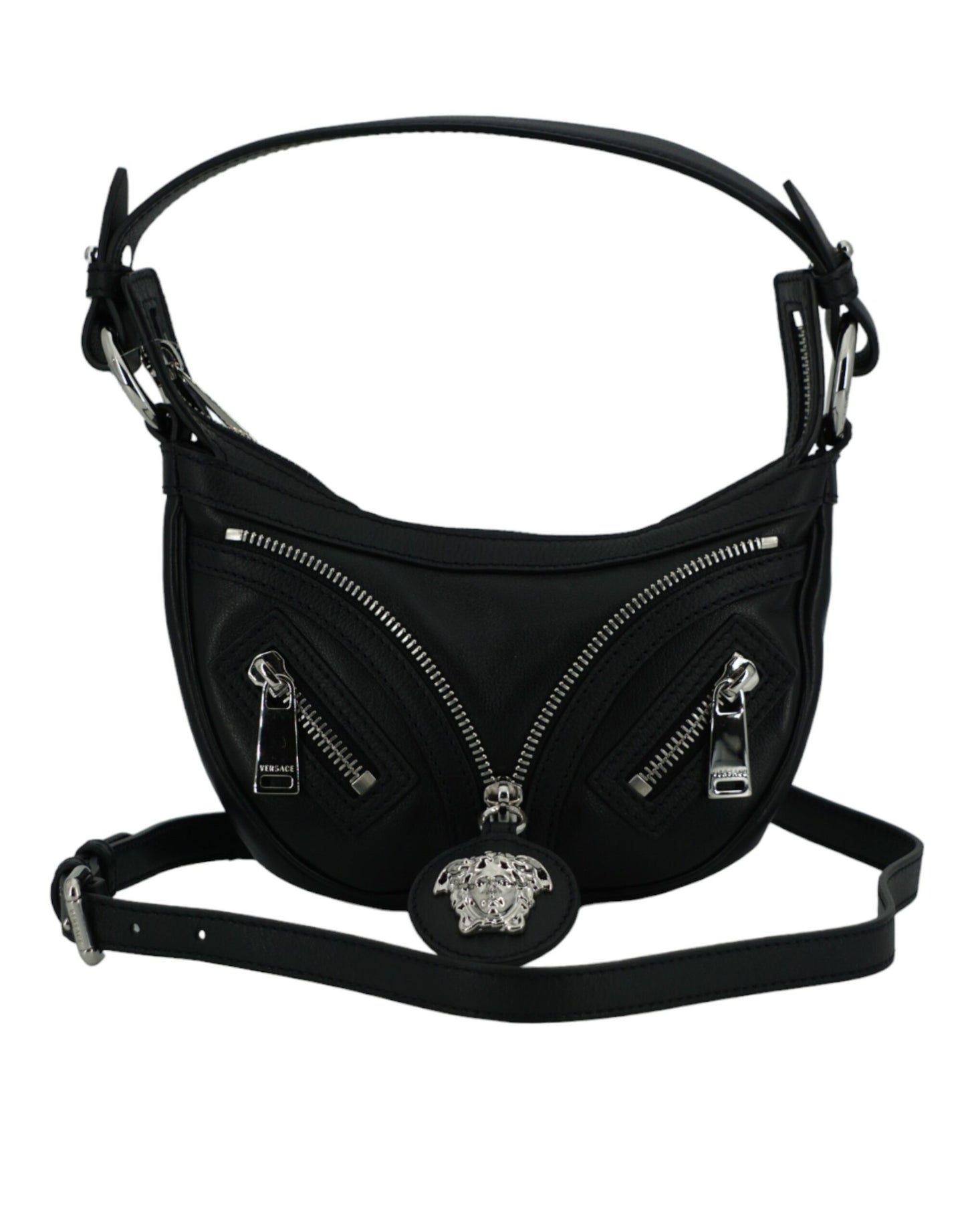 Versace Mini Hobo Shoulder Bag Calf Leather Collection Exclusive Crafted In Italy For Day To Night Glam by Versace