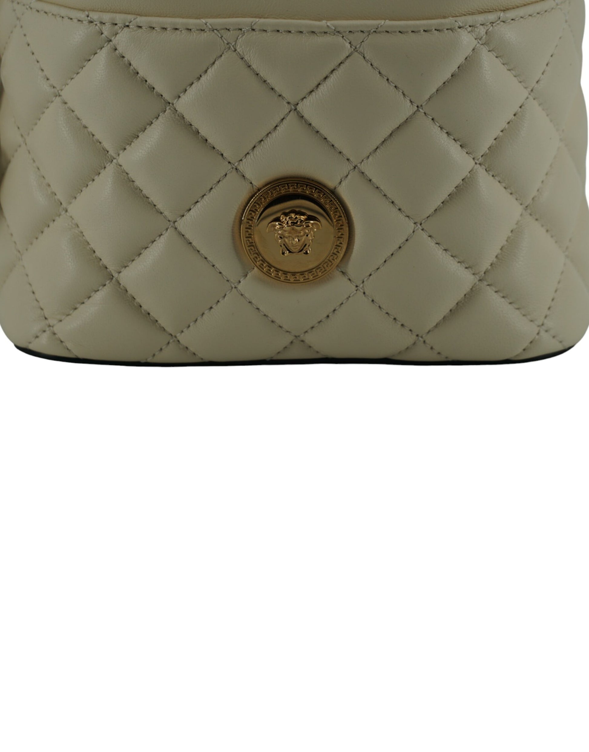 Versace Small Bucket Shoulder Bag Lamb Leather White Elite by Versace