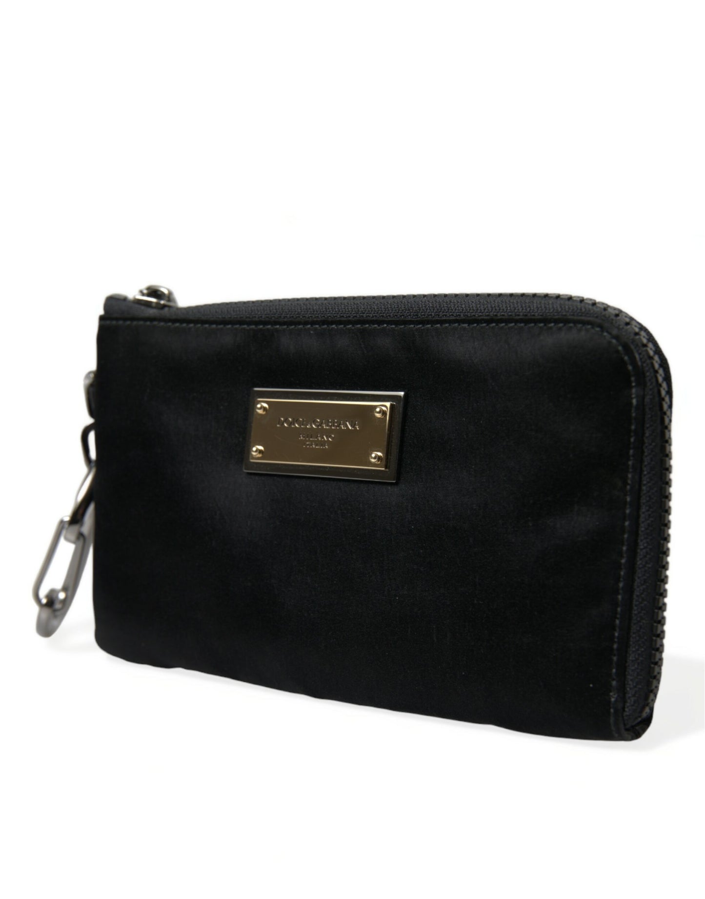 Dolce Gabbana Pouch Bag Nylon and Grained Calfskin Bigalvanic Plaque Premium Collection Limited by Dolce & Gabbana